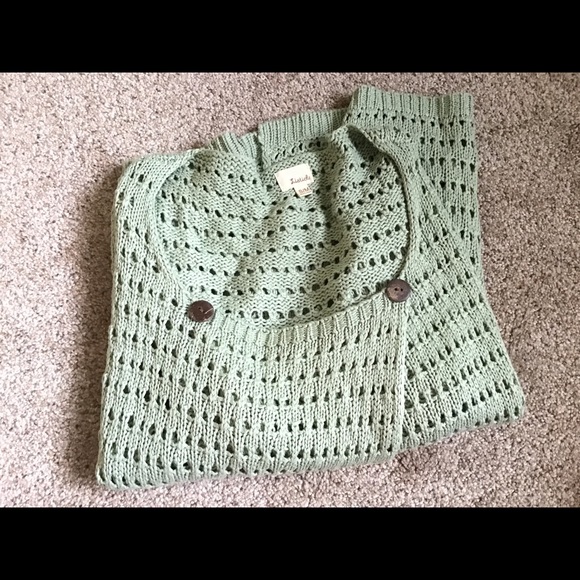 LISTICLE open knit elbow sleeve cardigan sweater - Picture 6 of 8